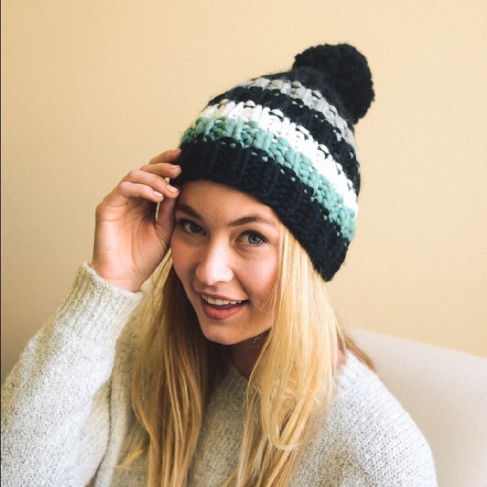 Black knit beanie